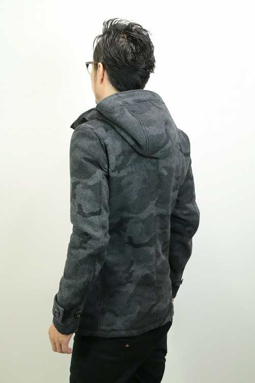 30%OFF】AKM ショートダッフルコート BLACK CAMO「I.D.HEART」